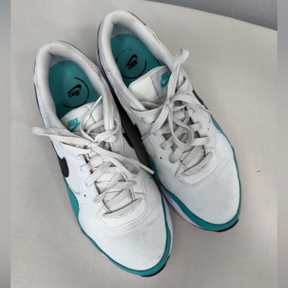 Nike Air Max SC White Teal Black Sneakers Mens Size 9 + Extra Black Laces - Picture 5 of 7
